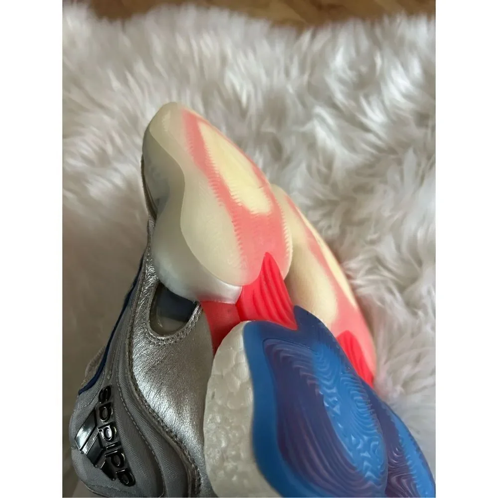 ADIDAS CRAZY BYW SILVER/BLUE/RED MID-TOP BASKETBALL SHOES EF5537 SIZE 7 men’s